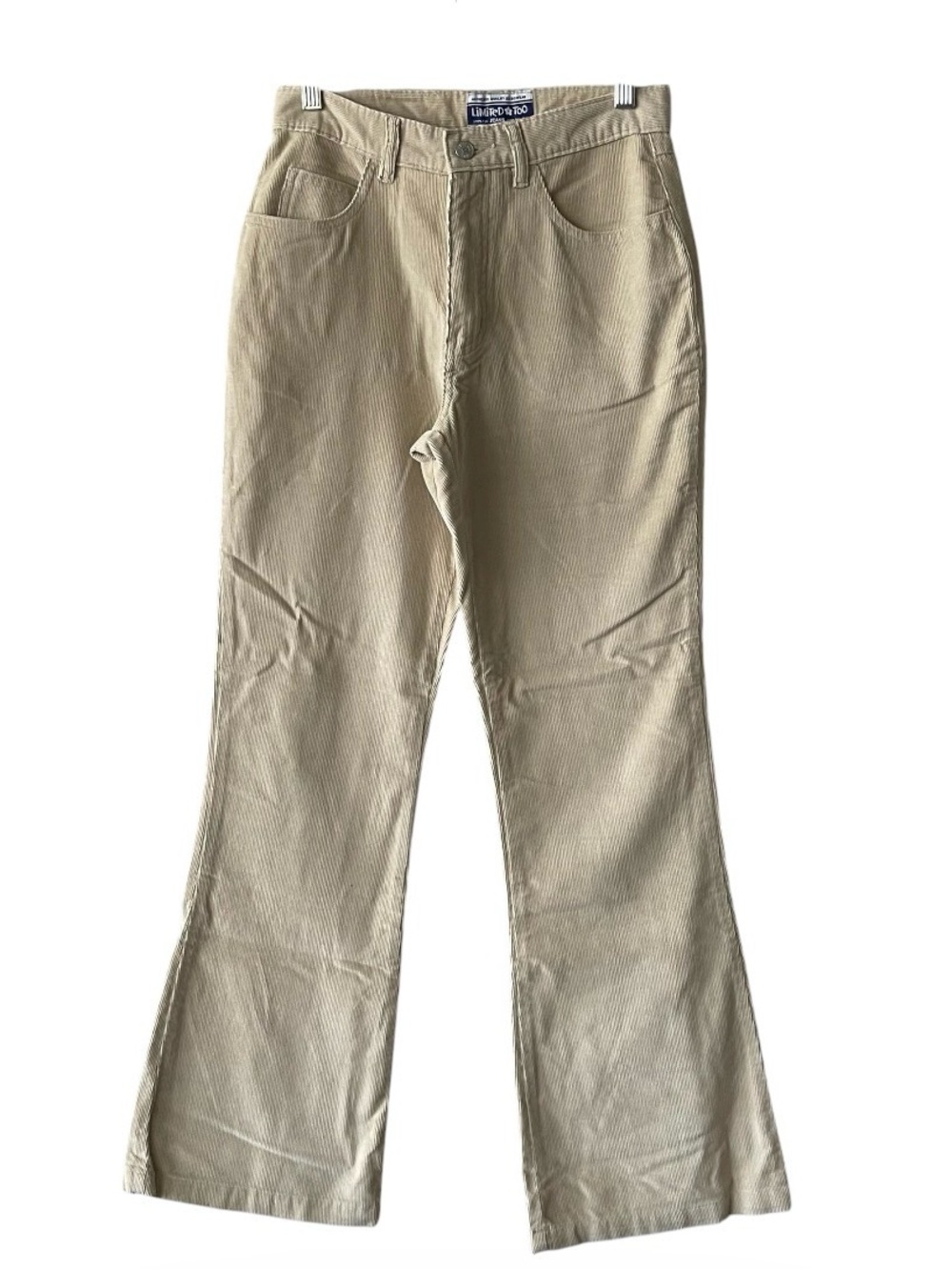 Limited Too Vintage Y2K Girls Flare Beige Corduroy Pants 14 NWT